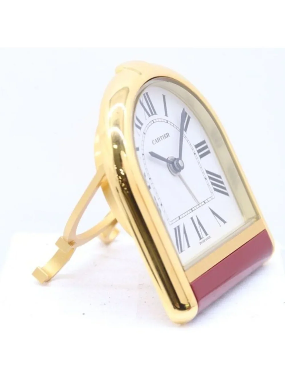 Cartier Calandre Quartz with Alarm White Dial Table Clock